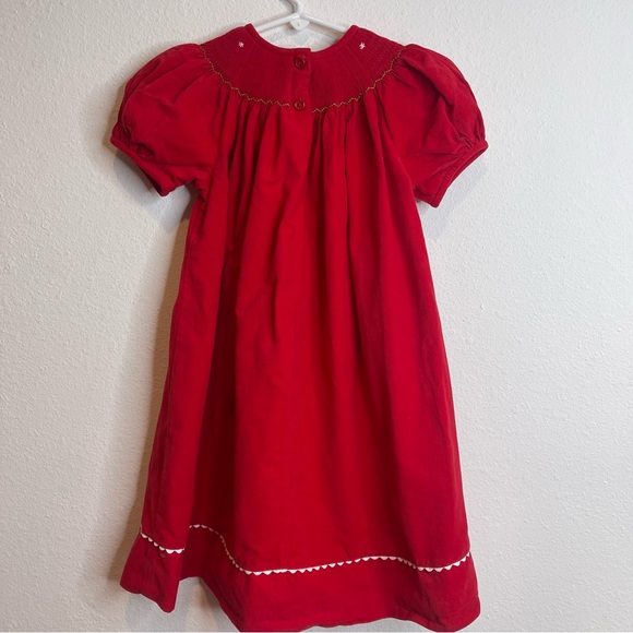 vive la fete red cordurory nativity smocked dress - Picture 4 of 4